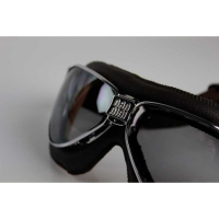 LUNETTES NANNINI TT - Couleur : Chrome poli - Cuir marron, Couleur verre : ECRAN Jaune