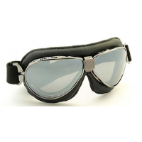 LUNETTES NANNINI TT - Couleur : Chrome poli - Cuir marron, Couleur verre : ECRAN Jaune