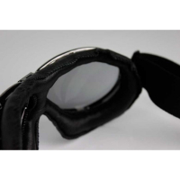 LUNETTES NANNINI TT - Couleur : Chrome poli - Cuir marron, Couleur verre : ECRAN Jaune