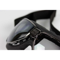 LUNETTES NANNINI TT - Couleur : Chrome poli - Cuir marron, Couleur verre : ECRAN Jaune