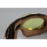 LUNETTES NANNINI TT - Couleur : Chrome poli - Cuir marron, Couleur verre : ECRAN Jaune