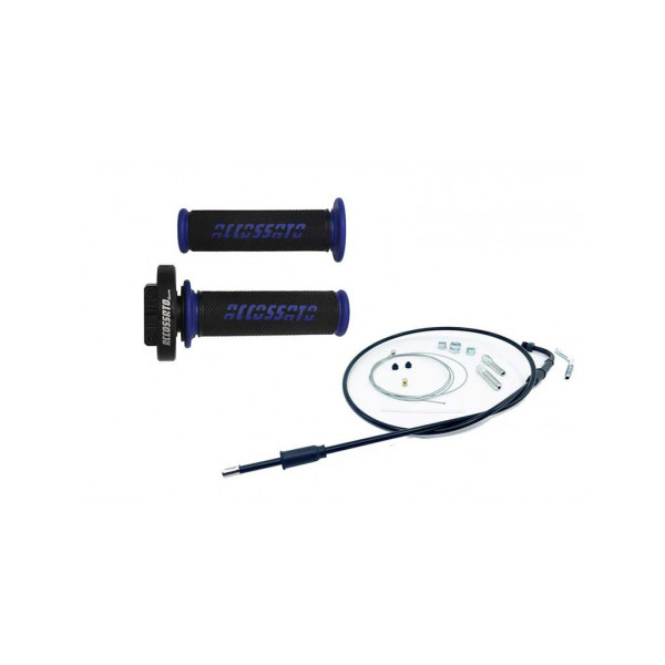 Tirage rapide simple cable, livré avec câble universel et poignées GR006 - Couleur entourage alu : BLEU