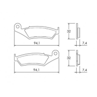 Plaquette De Frein avant (ou arrière suivant modèle) Accossato AGPA149 (dimensio 