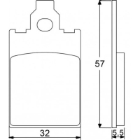 Plaquette De Frein avant (ou arrière suivant modèle) Accossato AGPA15 (dimension 
