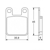 Plaquette De Frein avant (ou arrière suivant modèle) Accossato AGPA18 (dimension - Type : STANDARD