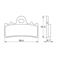 Plaquette De Frein avant (ou arrière suivant modèle) Accossato AGPA184 (dimensio - Type : STANDARD 