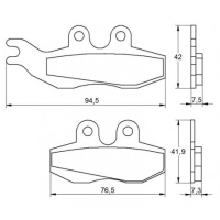 Plaquette De Frein avant (ou arrière suivant modèle) Accossato AGPA20 (dimension - Type : ROUTE / PISTE 
