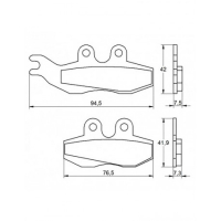 Plaquette De Frein avant (ou arrière suivant modèle) Accossato AGPA20 (dimension - Type : ROUTE / PISTE