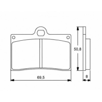 Plaquette De Frein avant (ou arrière suivant modèle) Accossato AGPA32 (dimension - Type : TOP RACING 