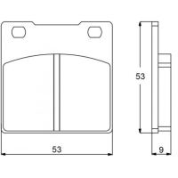 Plaquette De Frein avant (ou arrière suivant modèle) Accossato AGPA53 (dimension - Type : STANDARD 