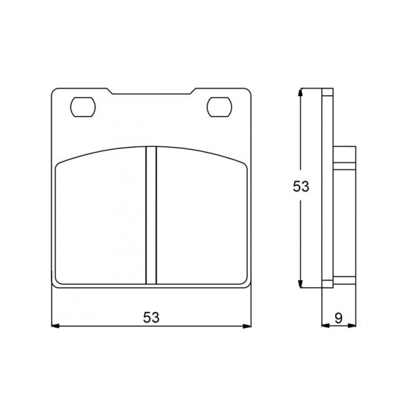 Plaquette De Frein avant (ou arrière suivant modèle) Accossato AGPA53 (dimension - Type : STANDARD