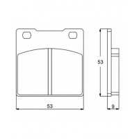Plaquette De Frein avant (ou arrière suivant modèle) Accossato AGPA53 (dimension - Type : STANDARD