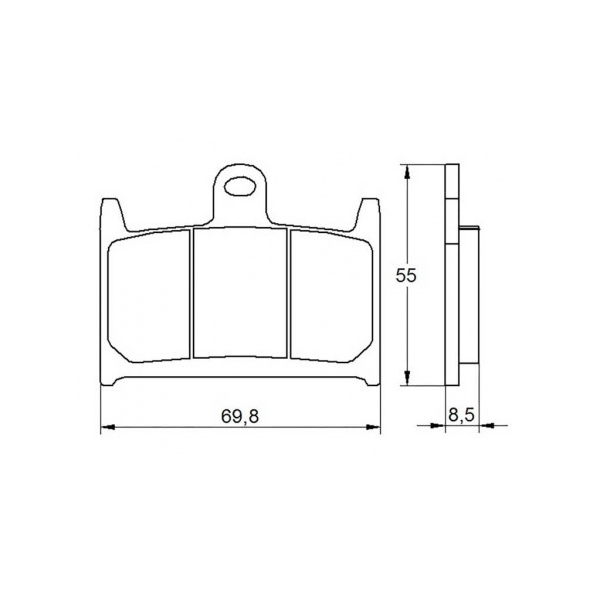 Plaquette De Frein avant (ou arrière suivant modèle) Accossato AGPA58 (dimension - Type : TOP RACING