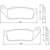 Plaquette De Frein avant (ou arrière suivant modèle) Accossato AGPA72 (dimension - Type : ROUTE / PISTE 