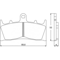 Plaquette De Frein avant (ou arrière suivant modèle) Accossato AGPA73 (dimension - Type : ROUTE / PISTE 
