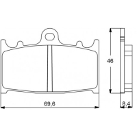 Plaquette De Frein avant (ou arrière suivant modèle) Accossato AGPA75 (dimension - Type : TOP RACING 