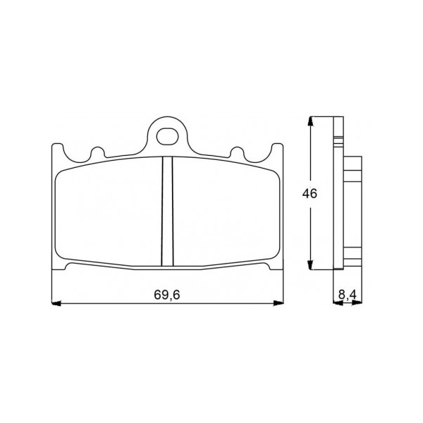 Plaquette De Frein avant (ou arrière suivant modèle) Accossato AGPA75 (dimension - Type : TOP RACING