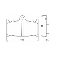 Plaquette De Frein avant (ou arrière suivant modèle) Accossato AGPA75 (dimension - Type : TOP RACING