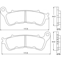 Plaquette De Frein avant (ou arrière suivant modèle) Accossato AGPA87 (dimension - Type : ROUTE / PISTE 