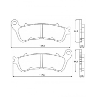 Plaquette De Frein avant (ou arrière suivant modèle) Accossato AGPA87 (dimension - Type : ROUTE / PISTE