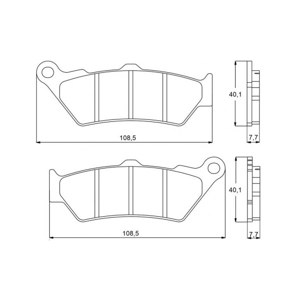 Plaquette De Frein avant (ou arrière suivant modèle) Accossato AGPA92 (dimension - Type : TOP RACING