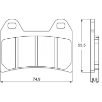 Plaquette De Frein avant (ou arrière suivant modèle) Accossato AGPA96 (dimension - Type : ROUTE / PISTE 