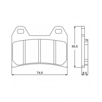 Plaquette De Frein avant (ou arrière suivant modèle) Accossato AGPA96 (dimension - Type : ROUTE / PISTE