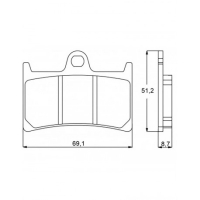 Plaquette De Frein avant (ou arrière suivant modèle) Accossato AGPA97 (dimension - Type : TYPE ORIGINE