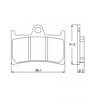 Plaquette De Frein avant (ou arrière suivant modèle) Accossato AGPA97 (dimension - Type : RACING