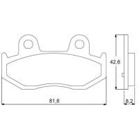 Plaquette De Frein arrière (ou avant suivant modèle) Accossato AGPP73 (dimension - Type : STANDARD 