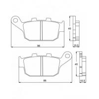 Plaquette De Frein arrière (ou avant suivant modèle) Accossato AGPP89 (dimension - Type : TYPE ORIGINE