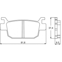 Plaquette De Frein arrière (ou avant suivant modèle) Accossato AGPP95 (dimension - Type : TYPE ORIGINE 