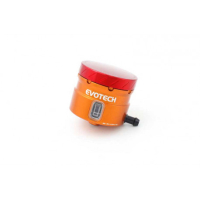 GROS RESERVOIR DE LIQUIDE DE FREIN EVOTECH SORTIE LATERALE - Couleur bouchon : Orange, Couleur Corps : Rouge