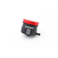 GROS RESERVOIR DE LIQUIDE DE FREIN EVOTECH SORTIE LATERALE - Couleur bouchon : Titanium, Couleur Corps : Rouge