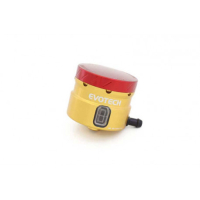 GROS RESERVOIR DE LIQUIDE DE FREIN EVOTECH SORTIE LATERALE - Couleur Corps : Rouge, Couleur bouchon : Titanium