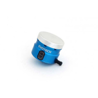 GROS RESERVOIR DE LIQUIDE DE FREIN EVOTECH SORTIE LATERALE - Couleur Corps : Orange, Couleur bouchon : Rouge