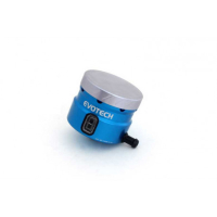 GROS RESERVOIR DE LIQUIDE DE FREIN EVOTECH SORTIE LATERALE - Couleur Corps : Orange, Couleur bouchon : Rouge
