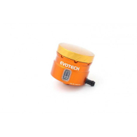 GROS RESERVOIR DE LIQUIDE DE FREIN EVOTECH SORTIE LATERALE - Couleur Corps : Orange, Couleur bouchon : Rouge