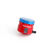GROS RESERVOIR DE LIQUIDE DE FREIN EVOTECH SORTIE LATERALE - Couleur Corps : Silver, Couleur bouchon : Rouge