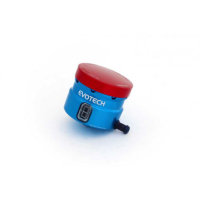 GROS RESERVOIR DE LIQUIDE DE FREIN EVOTECH SORTIE LATERALE - Couleur Corps : Silver, Couleur bouchon : Rouge