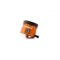 GROS RESERVOIR DE LIQUIDE DE FREIN EVOTECH SORTIE LATERALE - Couleur Corps : Titanium, Couleur bouchon : Rouge