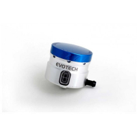 GROS RESERVOIR DE LIQUIDE DE FREIN EVOTECH SORTIE LATERALE - Couleur Corps : Titanium, Couleur bouchon : Rouge
