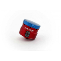 GROS RESERVOIR DELIQUIDE DE FREIN EVOTECH SORTIE DROITE - Couleur Corps : Orange, Couleur bouchon : Rouge