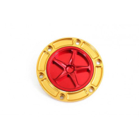 APRILIA/BENELLE/DERBI/KTM-MOTO GUZZI/MV AGUSTA/TRIUMPH TRAPPE A ESSENCE A VISSER - Couleur bouchon intérieur de trappe : ROUGE, Couleur extérieur de trappe : TITANE