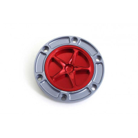 APRILIA/BENELLE/DERBI/KTM-MOTO GUZZI/MV AGUSTA/TRIUMPH TRAPPE A ESSENCE A VISSER - Couleur bouchon intérieur de trappe : ROUGE, Couleur extérieur de trappe : TITANE