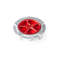HONDA AFRICA TWIN / CB125R TRAPPE A ESSENCE A VISSER - Couleur extérieur de trappe : ROUGE, Couleur bouchon intérieur de trappe : VERT