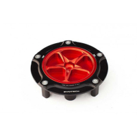 HONDA AFRICA TWIN / CB125R TRAPPE A ESSENCE A VISSER - Couleur extérieur de trappe : NOIR, Couleur bouchon intérieur de trappe : ROUGE