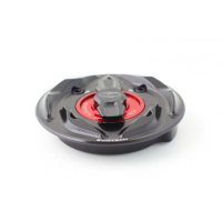 APRILIA/DUCATI/KTM/MV AGUSTA TRAPPE A ESSENCE A VISSER - Couleur extérieur de trappe : ROUGE, Couleur bouchon intérieur de trappe : NOIR MAT