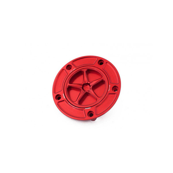 DUCATI / MOTO MORINI TRAPPE A ESSENCE A VISSER - Couleur extérieur de trappe : ROUGE, Couleur bouchon intérieur de trappe : NOIR MAT