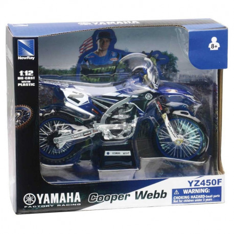 MINIATURE MOTO YAMAHA 450 YZF FACTORY WEBB 1/12 - NEWRAY / MINIATURES MOTO  ET CAMIONS / MOTOS